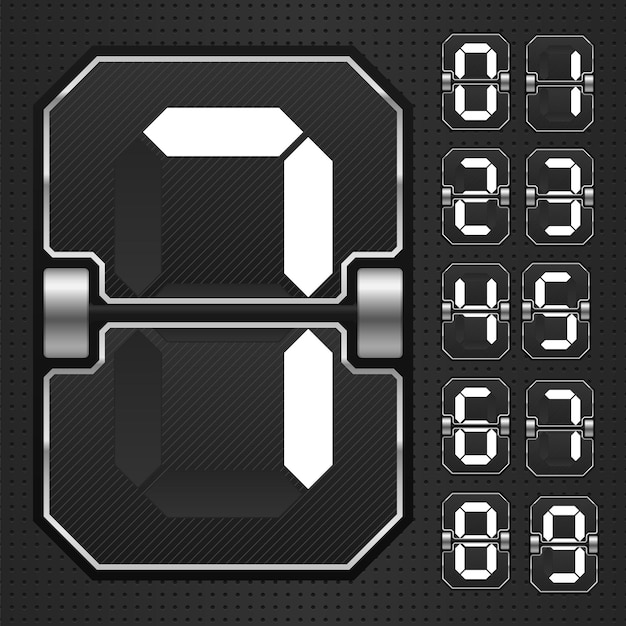 Set of numbers on a mechanical scoreboard