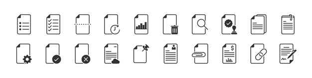 set of paper icon office document