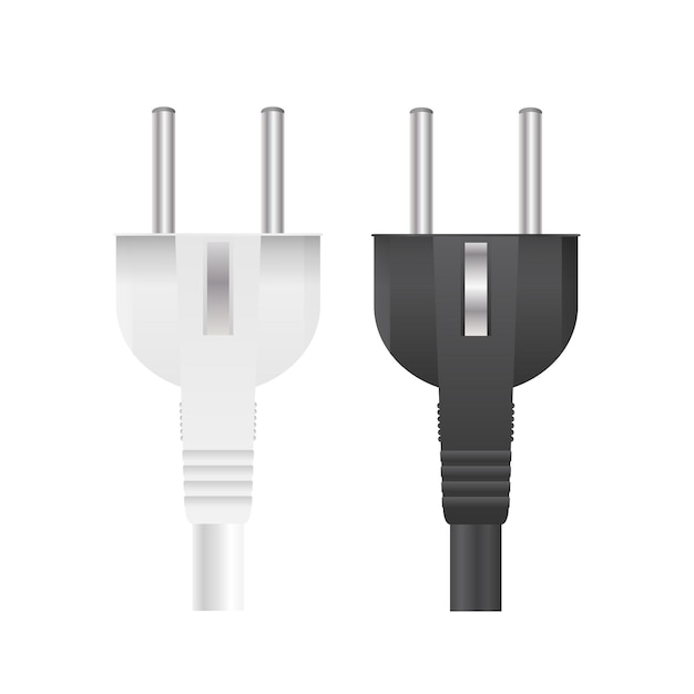 set of plugs for sockets in 3d. the plug for the outlet is insulated. realistic vector.