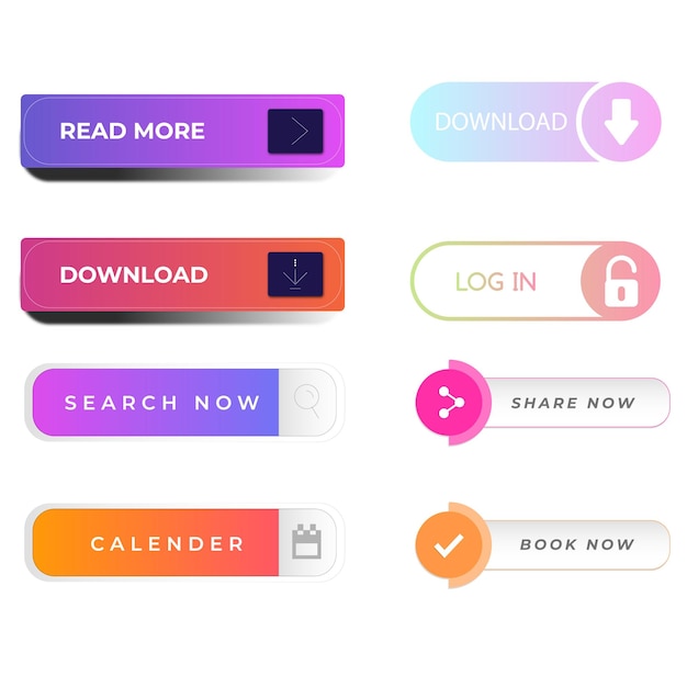 set of read more icons button design colorful read more button pack for website ads ui and proje
