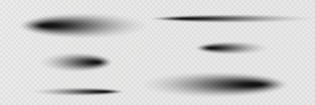 set of realistic paper shadows on a transparent background