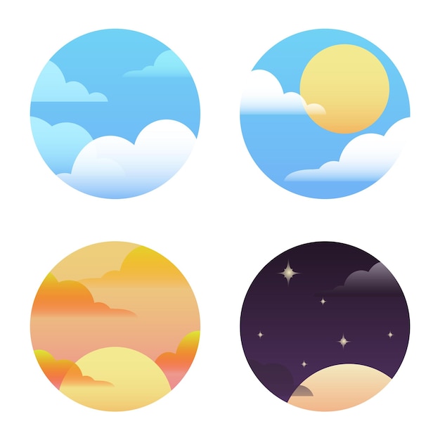 Set of round icons on the weather Vector element for your design
