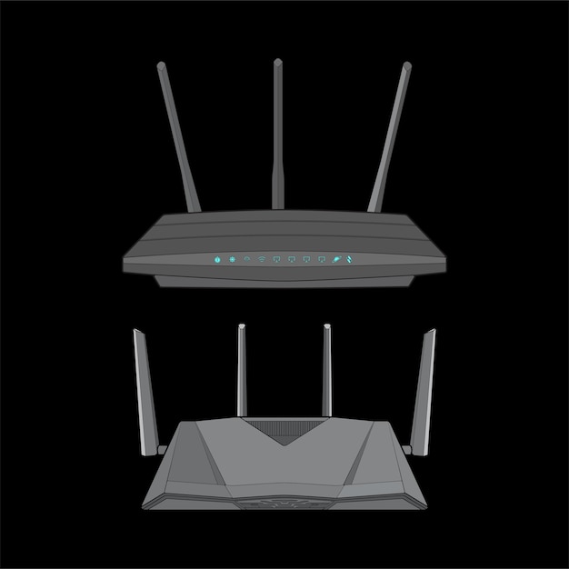 set of router vector art vector art isolated on black background for coloring book