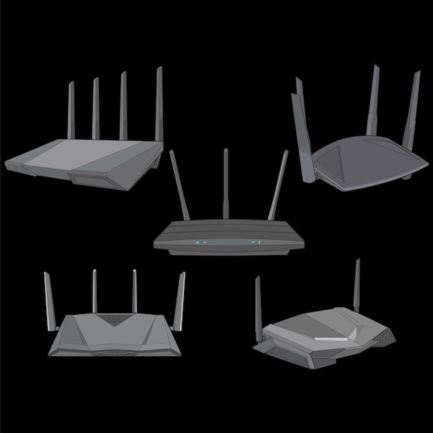 set of router vector art vector art isolated on black background for coloring book
