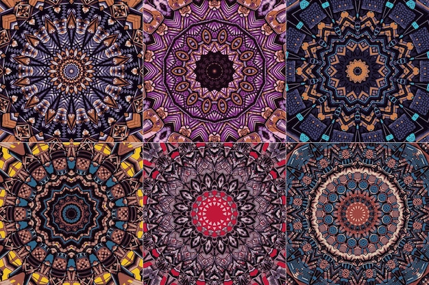Set of seamless pattern with geometric elements