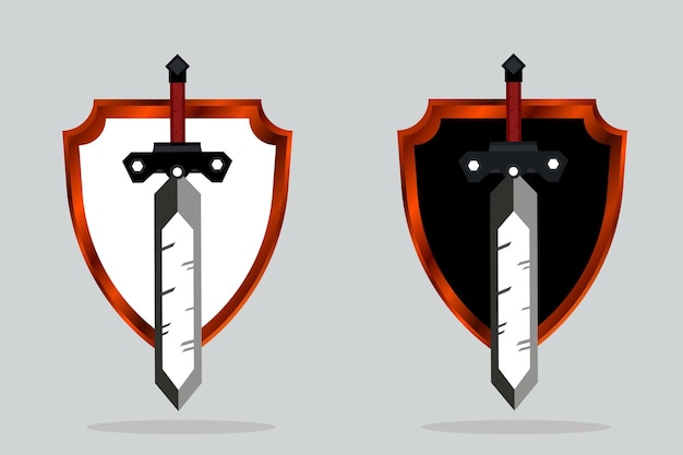Set of shield and sword The design of the game interface