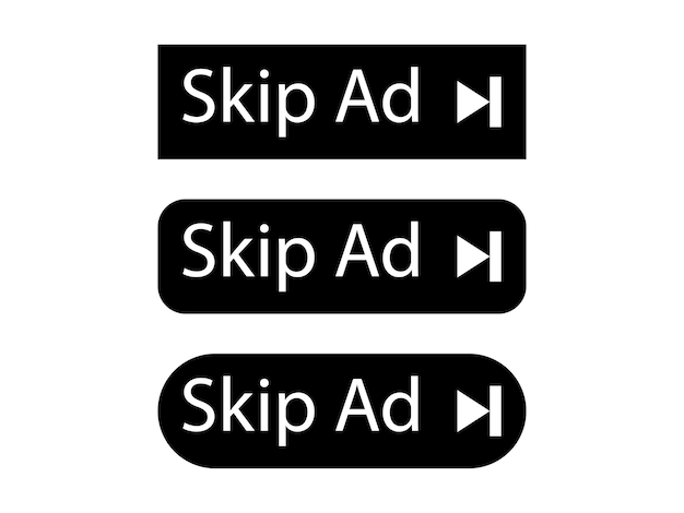 set of skip ad icons vector