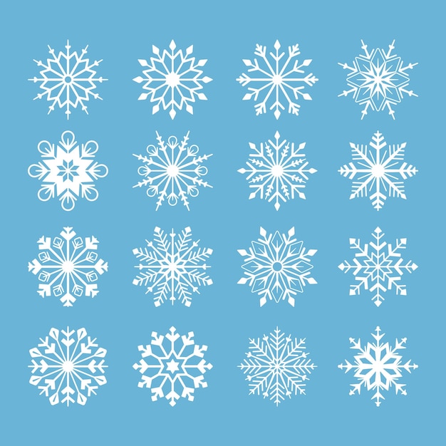 Set of Snowflake vector