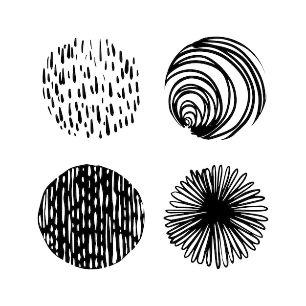 Set of Textured Circles with Patterns