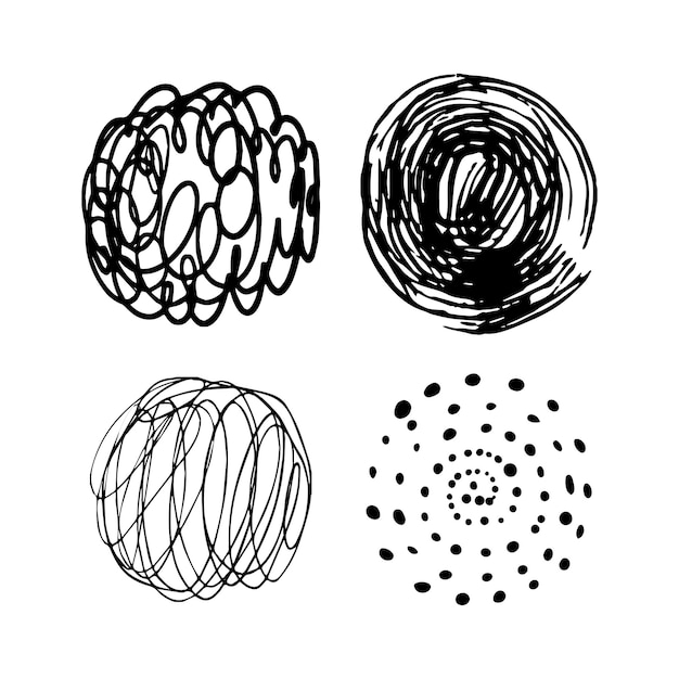 Set of Textured Circles with Patterns