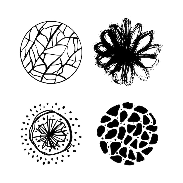 Set of Textured Circles with Patterns