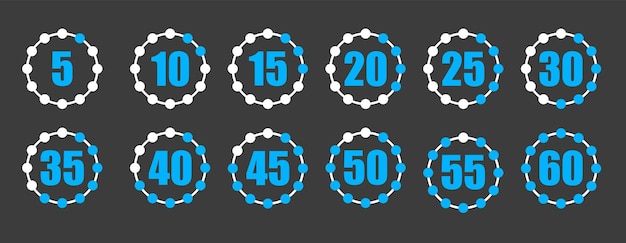 Set of timer symbol. Vector Illustration