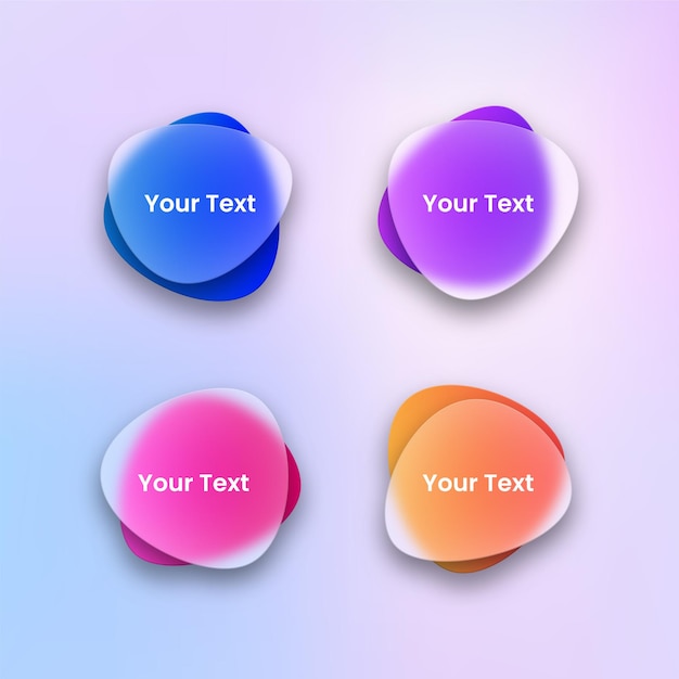 Set of transparent text box template