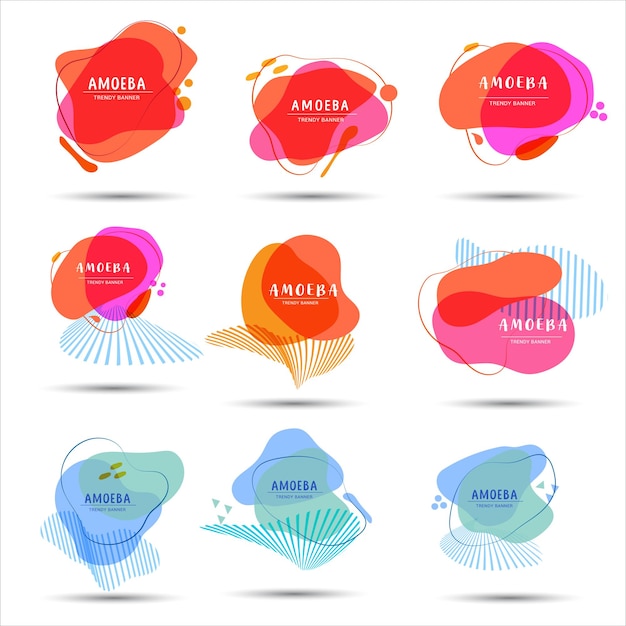 Set of trendy abstract Vector colorful background