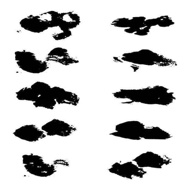 Set of vector brush strokes