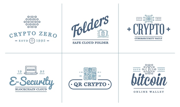 Set of Vector Cyber Security Identity Badges and Signs Can be used as Logotype