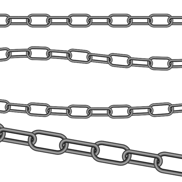 Set of vector metal chains isolated