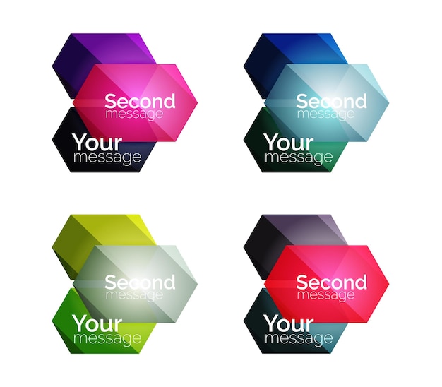 Set of vector shiny blank boxes for your content