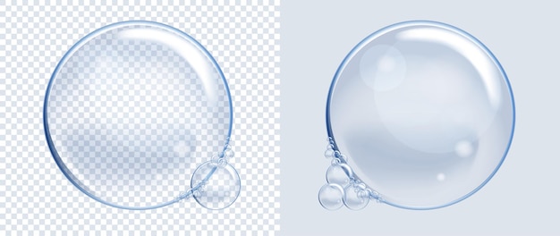 Set of Vector Soap Water Bubbles Transparent Isolated Realistic Design Elements Can be used with any Background