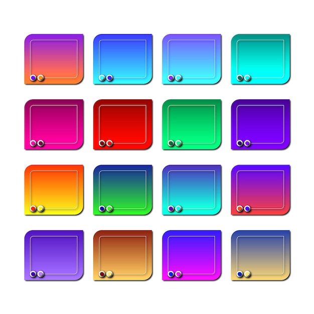 Set of vibrant gradients swatches or colors