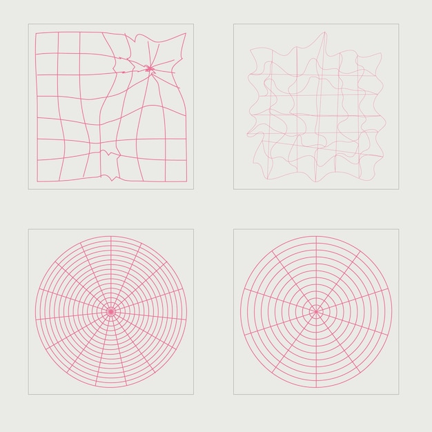 Set of Y2K style vectors of objects Extraordinary Graphic Assets Cyberpunk elements