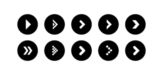 Set the vector for the black arrow icon in the shape of a circle