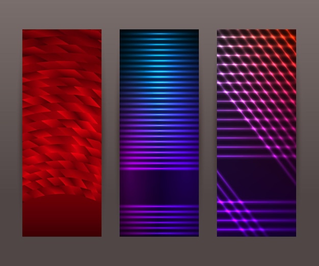 Set vertical banner background template layout flyer74