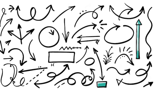 Sets of Hand drawn arrow