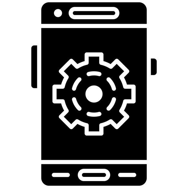Settings Glyph Solid Black Illustration