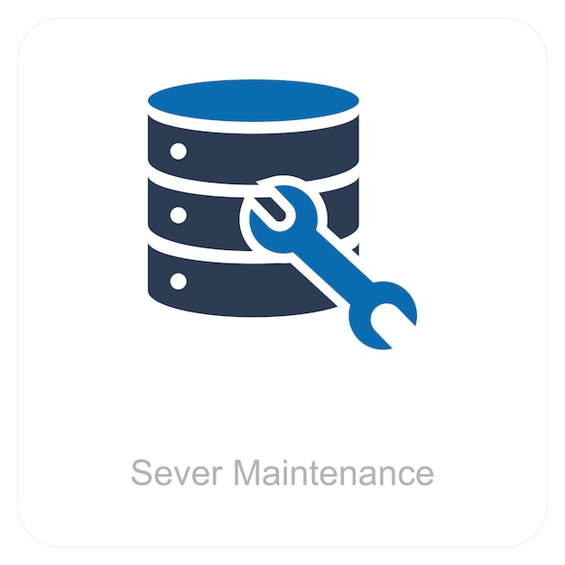 Sever Maintenance and icon concept