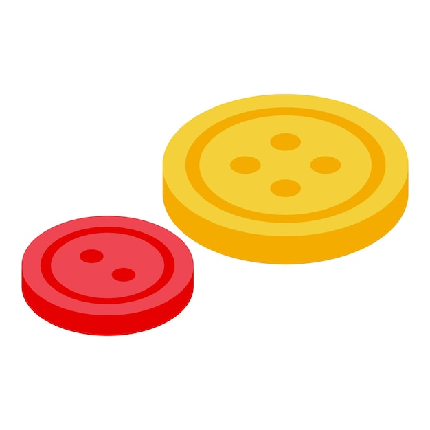 Sewing button icon isometric vector Factory fashion button Sew cloth craft button