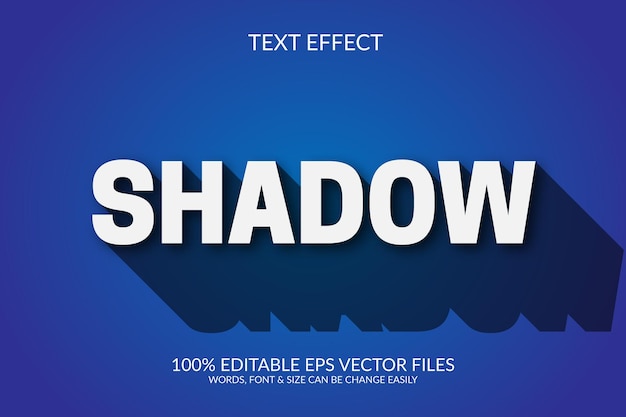 Shadow 3D Fully Editable Vector Text Effect Design Template