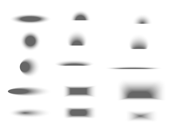 Shadow with soft edges Gray round and oval shadows ffect Vector illustration Eps 10 Stock image