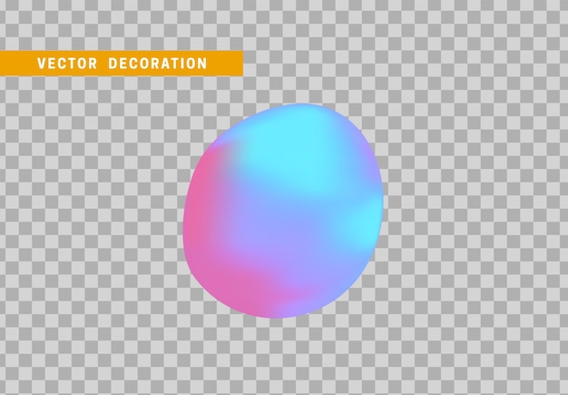 Shape liquid drops with colorful gradient. Abstract 3d fluid. vector illustration