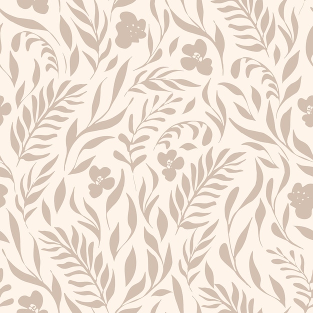 Shapes of Blue Plants Decorative vector seamless pattern Repeating background Tileable wallpaper p
