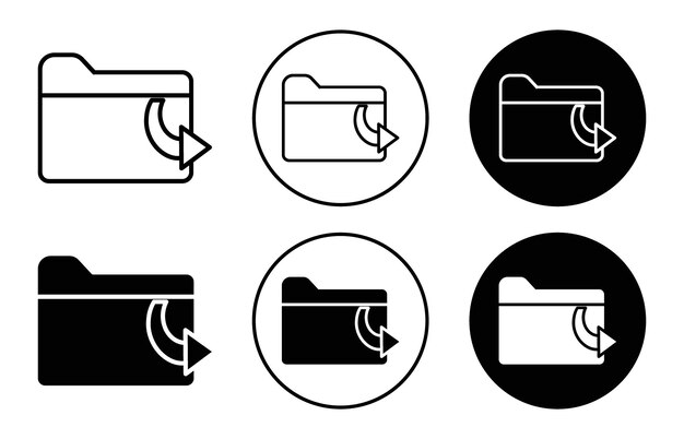Share folder symbol icon sign collection in white and black