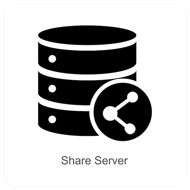 Share Server and storage icon concept