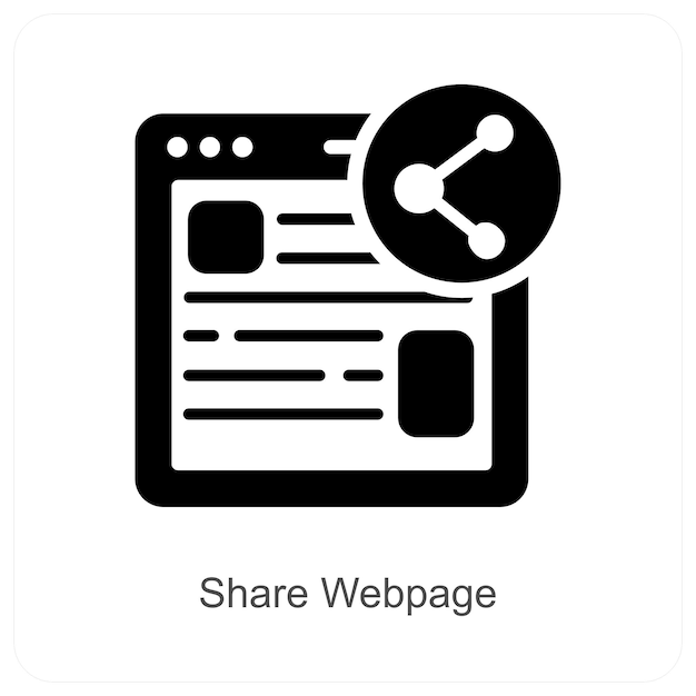 Share Webpage and webpage icon concept