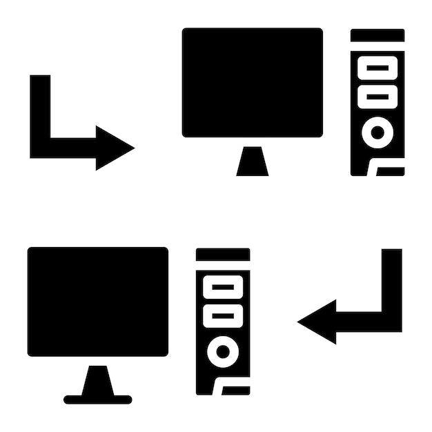 Shared Systems Glyph Solid Black Illustration