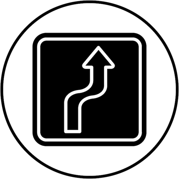 Sharp Bend vector icon Can be used for Map and Navigation iconset