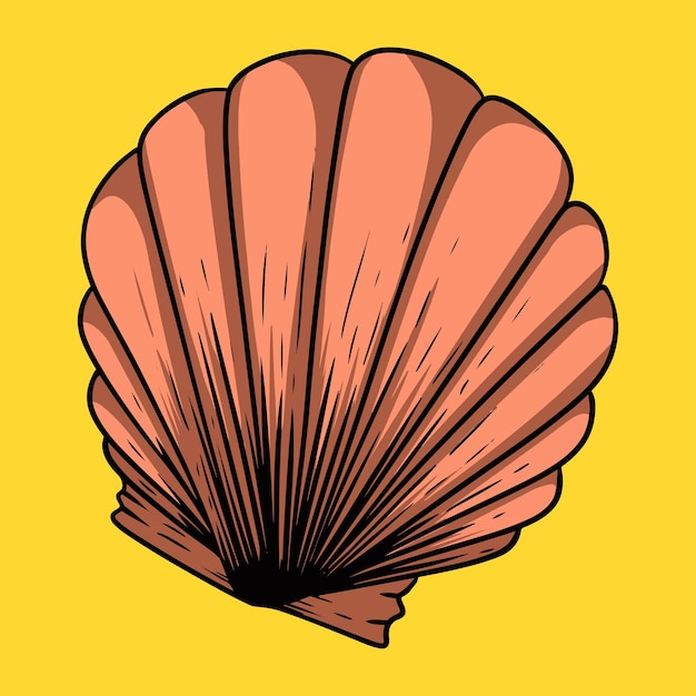 Shell hand drawn cartoon illustration