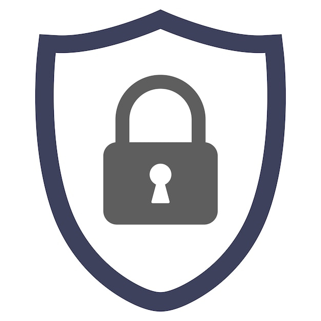 Shield key icon isolated on white background