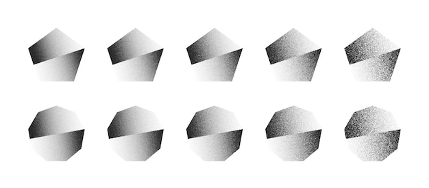 Shifted Polygon Stipple Vector Abstract Shape Set Isolate On White Background