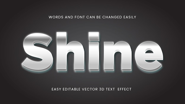 Shine vector 3d editable text design