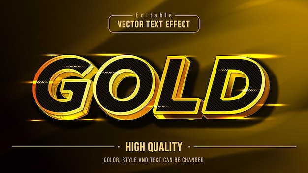 shiny gold editable text effect with luxury style