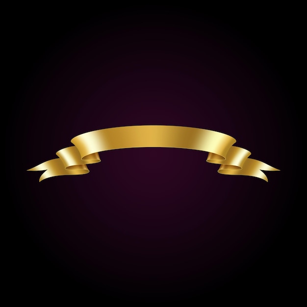 Shiny golden ribbon realistic vector illustration design