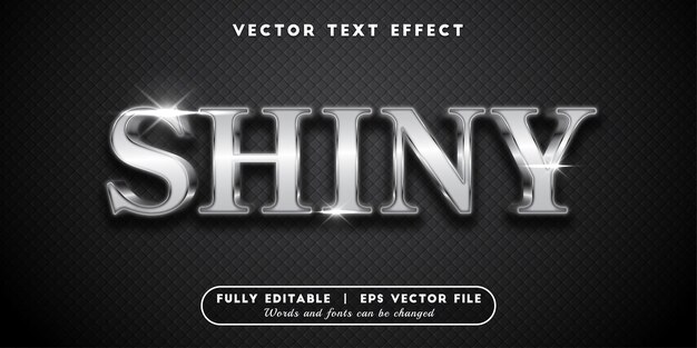 Shiny Silver Text Effect, Editable Text Style