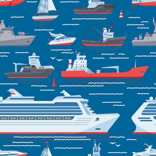ships vector boats or cruise travelling in ocean or sea shipping transportation