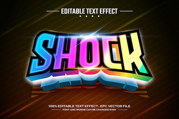 Shock 3D editable text effect template