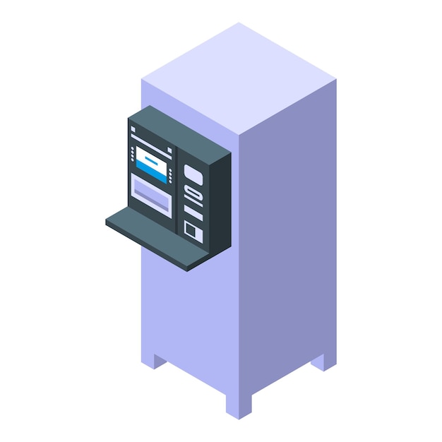 Shop ATM icon Isometric of shop ATM vector icon for web design isolated on white background